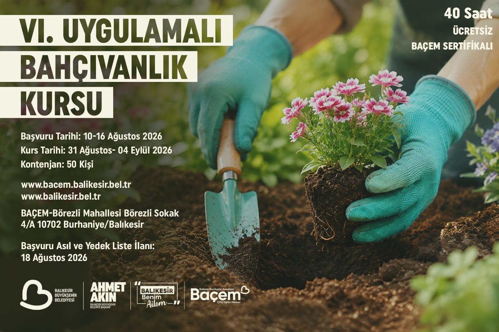 BAÇEM’de Bahçıvanlık Eğitiminde Altıncı Buluşma