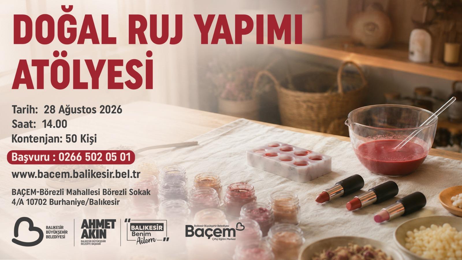 “Ayın Atölyesi” kapsamında Doğal Ruj Yapımı Atölyesi’nde Buluşuyoruz!