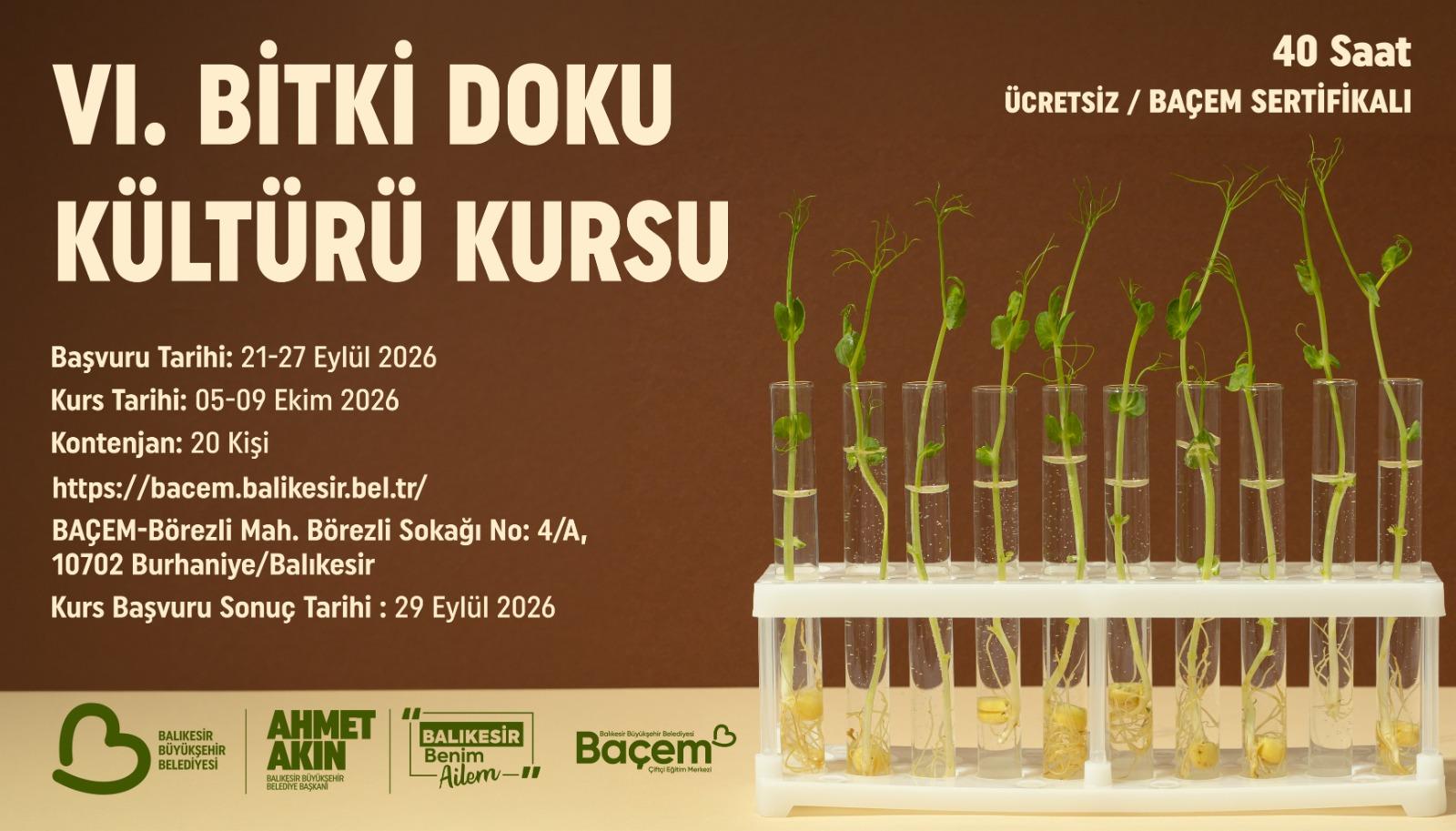 VI. Bitki Doku Kültürü Kursu Başvuruları Başladı